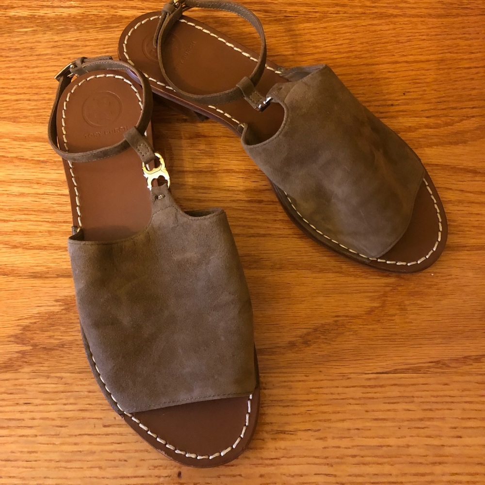 Women's Brown Suede Slingback Sandals - Picture 2 of 2